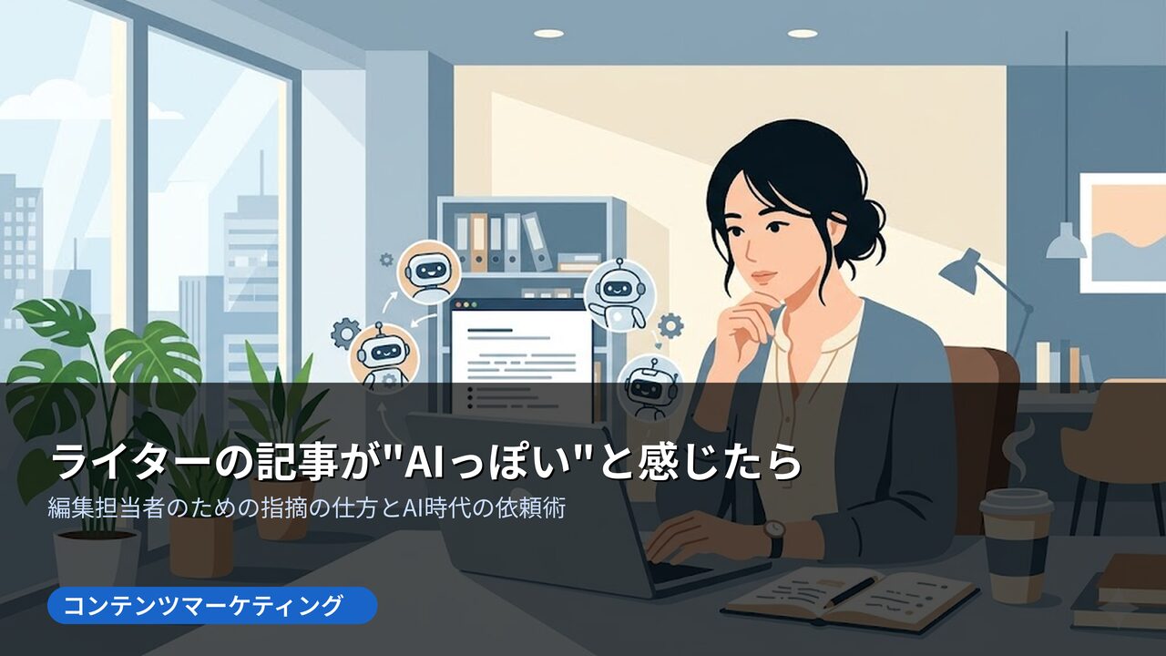 ライターの記事が“AIっぽい”と感じたら。編集担当者のための指摘の仕方とAI時代の依頼術