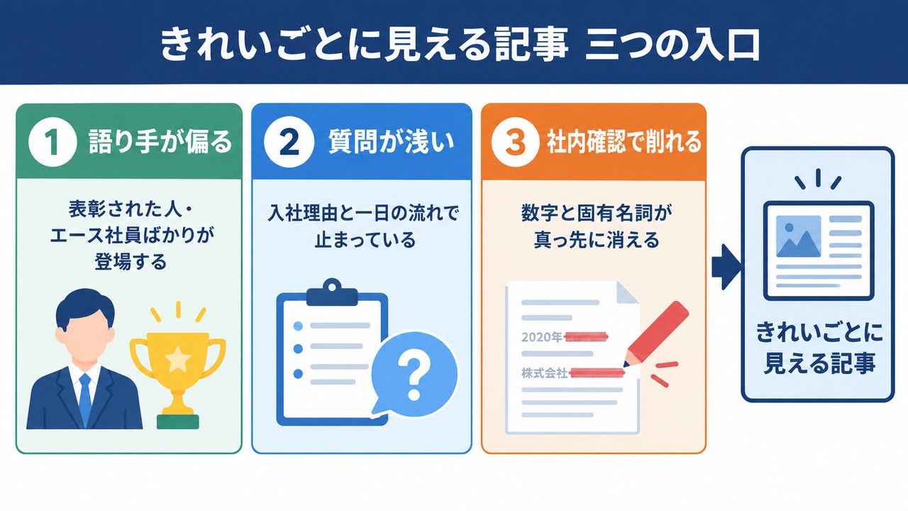 きれいごとに見える記事 三つの入口