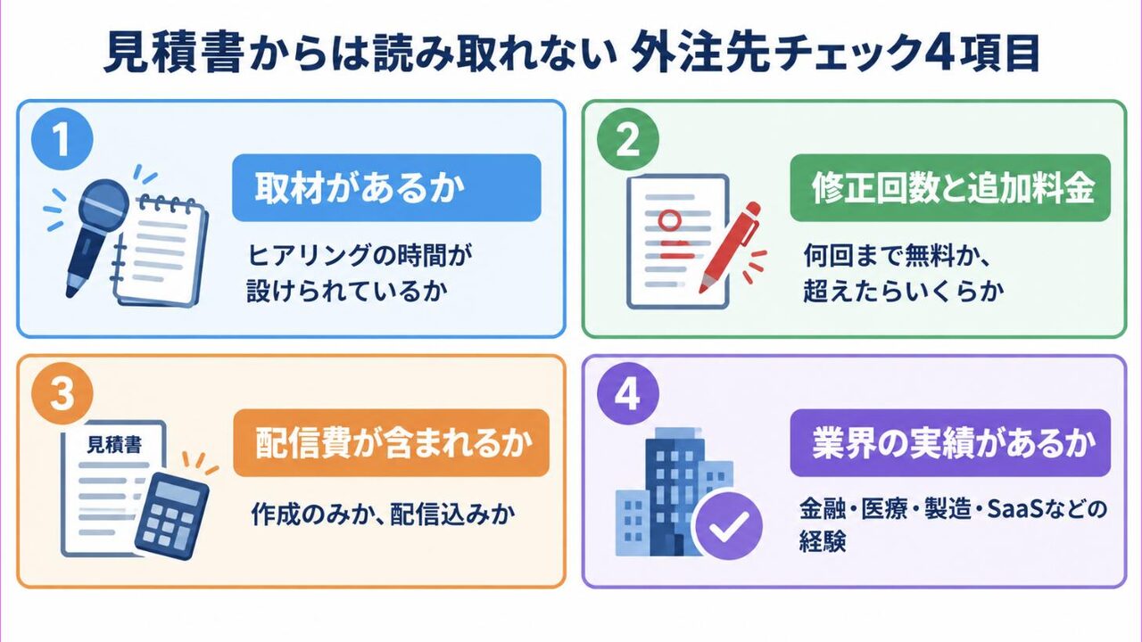 見積書からは読み取れない外注先チェック4項目