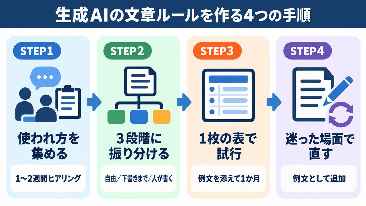 生成AIの文章ルールを作る4つの手順