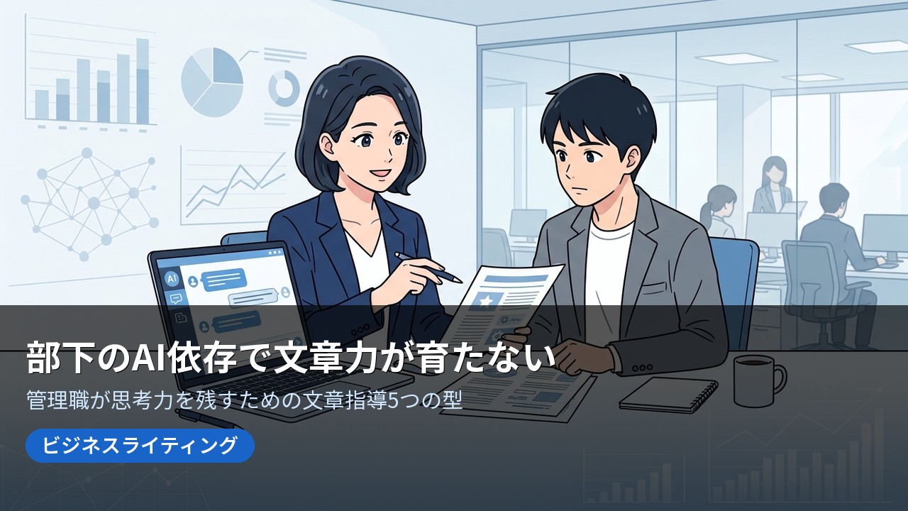 部下のAI依存で文章力が育たない 管理職が思考力を残すための文章指導5つの型